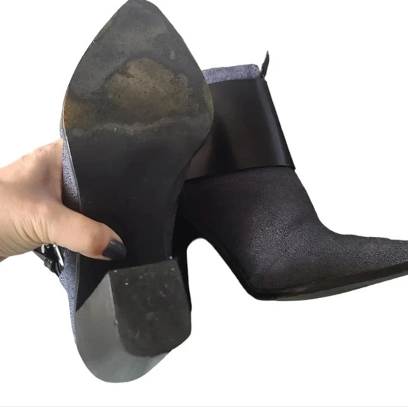 Tibi | Navy Blue & Black Piper Block Heeled Booties Sz 39.5 - Picture 6 of 12